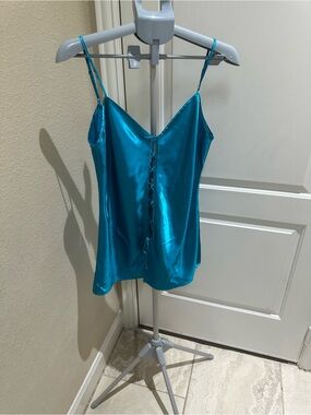 La SENZA Teal Satin Slip Top